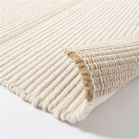 X Marina Striped Wool Cotton Area Rug Cream Threshold Designed