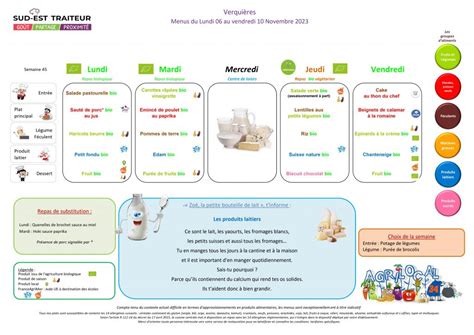 Menus Semaine 45 Du Lundi 06 Au Vendredi 10 Novembre 2023 Village