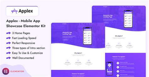 Applex Mobile App Showcase Elementor Kit