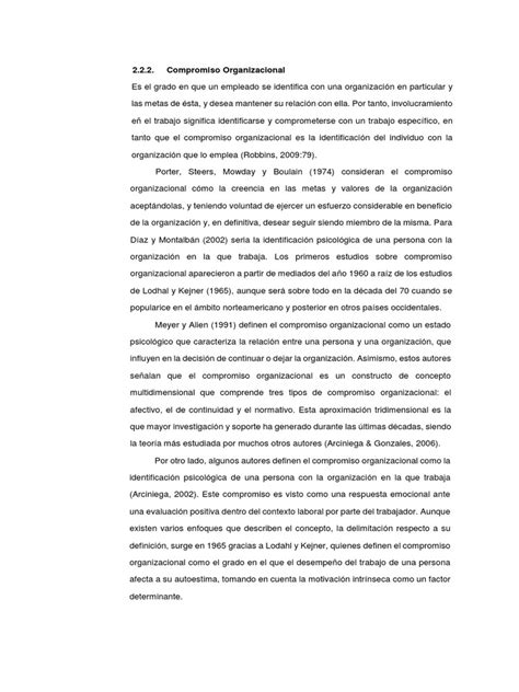 Compromiso Organizacional Pdf Ciencia Cognitiva Conceptos