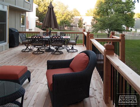 Leeder Cedar Deck In Kansas City With Stamped Concrete Patio And