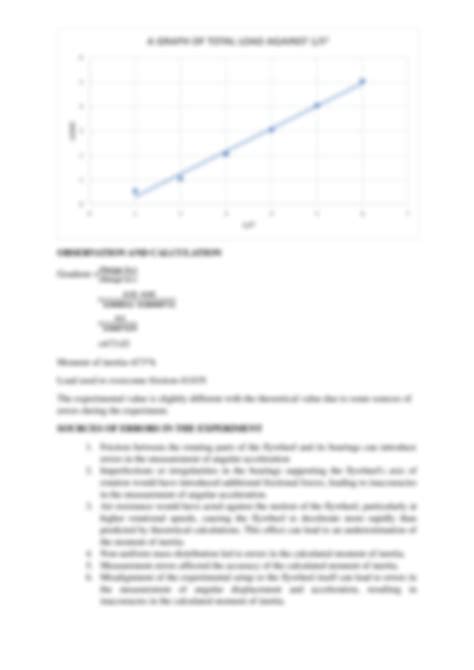 SOLUTION Experiment On The Moment Of Inertia Of Flywheel Studypool