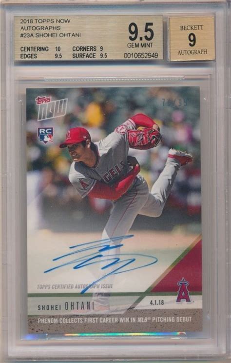 Shohei Ohtani Topps Now Rc Rookie Autograph Sp Auto Bgs