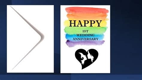 Lgbt Lesbian First Anniversary Card Etsy