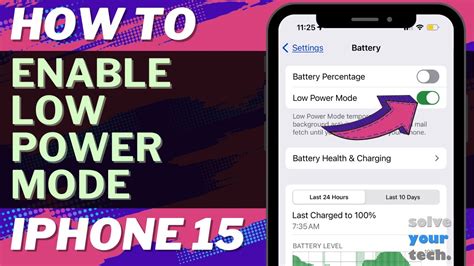 How To Enable Low Power Mode On Iphone Youtube