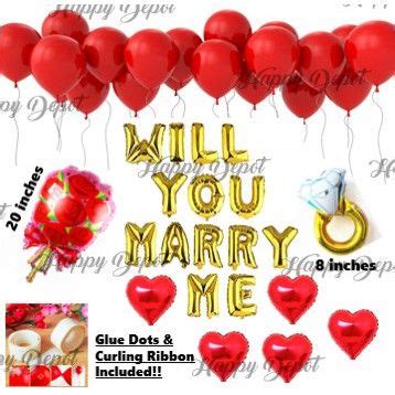 Only Will You Marry Me Balloon Set Pcs Lazada Ph