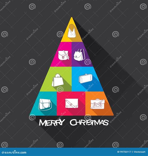 Creative Merry Christmas Tree Design Stock Vector - Illustration of ...