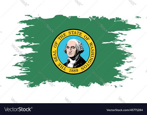 Washington Flag Grunge Brush Color Image Vector Image
