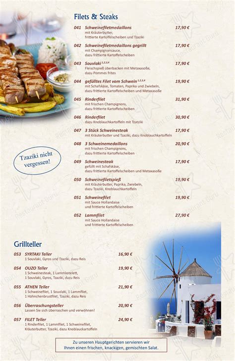 Speisekarte Von Syrtaki Griechisches Restaurant H Tensleben