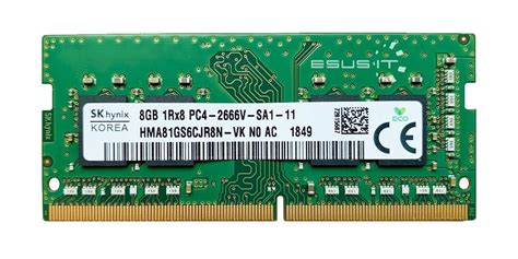 RAM memória 1x 8GB Hynix SO DIMM DDR4 2666MHZ PC4 21300 HMA81GS6CJR8N