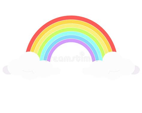 Regenbogen Zwischen Den Wolken Symmetrische Vektorgrafik