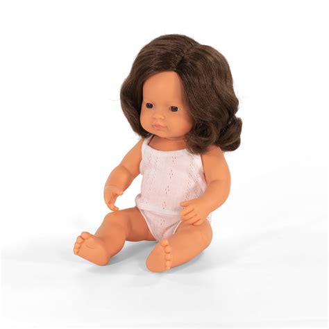 Miniland Doll Caucasian Brunette 38cm Girl Olive And Charlie