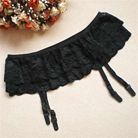 1pc Lady Sexy Double Layers Floral Lace Garter Belts Skirt Stocking