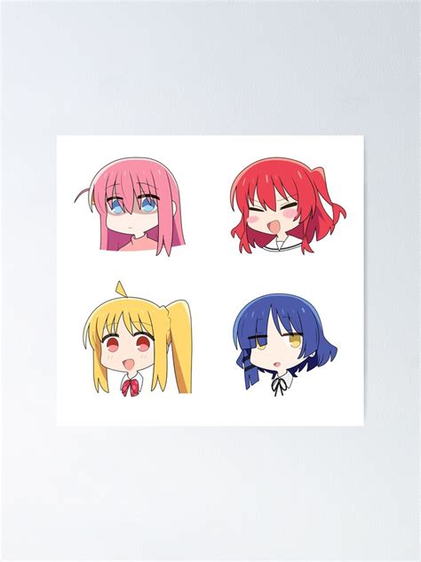 Bocchi The Rock Chibis Poster For Sale By Chibicheems Redbubble