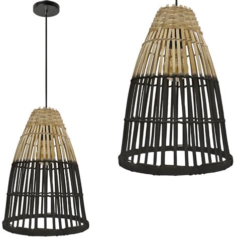 Lampa Wisząca Naturalna Boho Bambusowa Pleciona App1328 1Cp Toolight