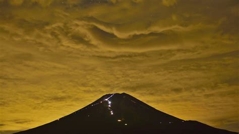 Japan Sunlight Landscape Lights Mountains Sunset Mount Fuji