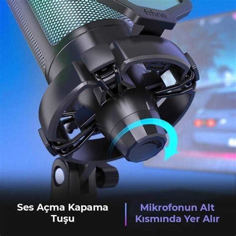 Fifine Ampligame A6VW RGB USB Beyaz Gaming Mikrofon | ITOPYA