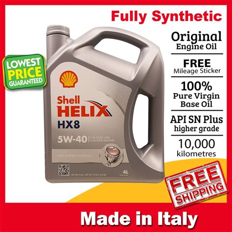 Shell Helix Hx8 5w40 4l Engine Oil Fully Synthetic Minyak Hitam Kereta Car Proton Toyota Perodua