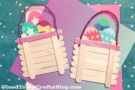 Popsicle Stick Easter Egg Basket