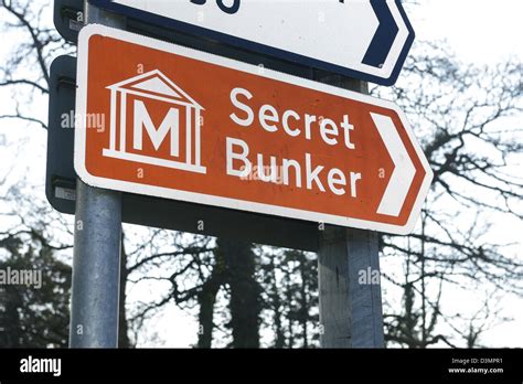 Brown secret bunker sign hi-res stock photography and images - Alamy