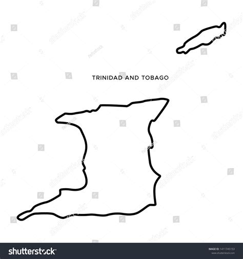 Vektor Stok Outline Map Trinidad Tobago Vector Design Tanpa Royalti 1411745153 Shutterstock