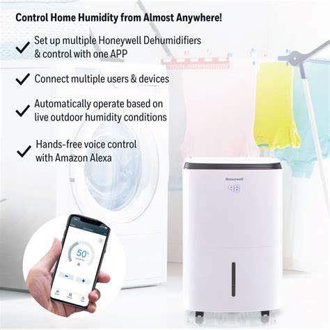 Honeywell Eco 70 Pint Dehumidifier With Wifi And Alexa Tp70awknr