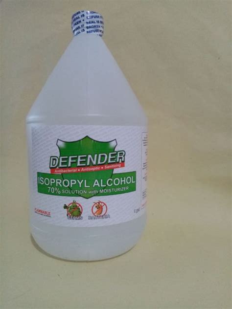 Defender Isopropyl Alcohol Gallon Solutions With Moisturizer