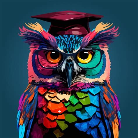 Illustration Vectorielle De Professeur Color Hibou Pop Art Vecteur