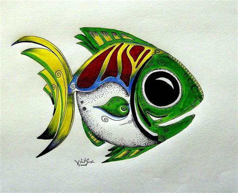 Fish painting, Fish art, Whimsical art