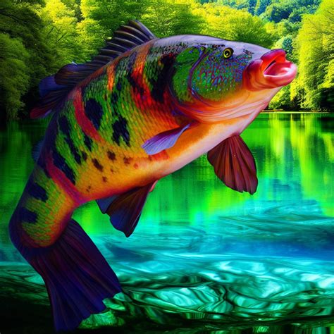 Create An Image Of A Giant And Colorful Bass Fish Image Creator In Bing