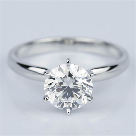 Prong Round Solitaire Engagement Ring In White Gold