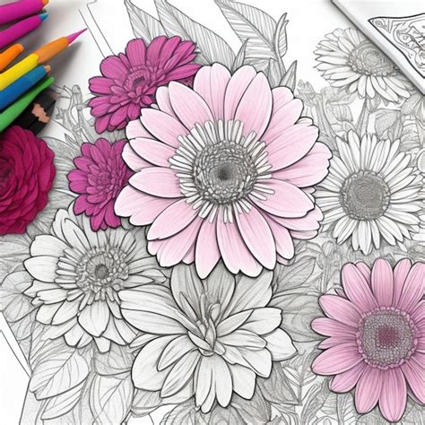 Premium Photo | Coloring book flowers