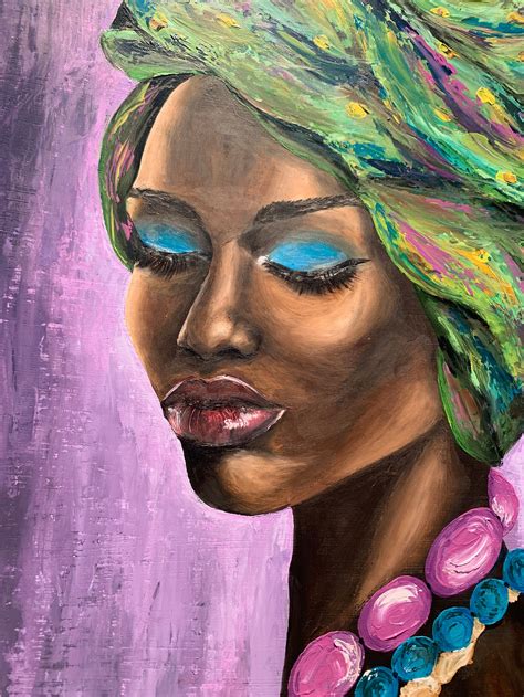 Woman Portrait Original Oil Painting African American Women Etsy