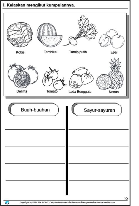 Lembaran Kerja Makanan Berkhasiat Gambar Cikgu Fieza Hhat Makanan