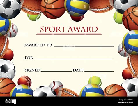 Certificate template for sport award illustration Stock Vector Image ...