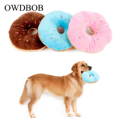 Owdbob Pet Cute Donut Chew Toy Pet Dog Puppy Cat Squeaker Sound Toy