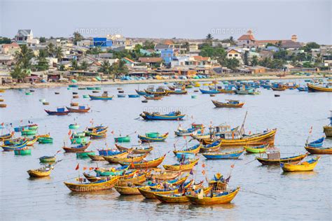 Fishing Boats In Harbor At Mui Ne Phan Thiet Binh Thuan Province