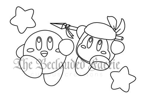 Kirby and Waddle Dee Coloring Page - Etsy