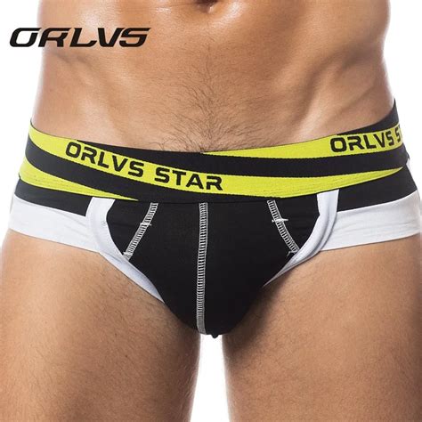 Orlvs Brand Underwear Men Male Sexy Briefs Cotton Fabric Hollow Design