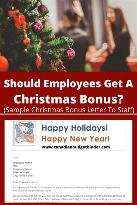 Should Employees Get A Christmas Bonus? (Sample Christmas Bonus Letter To Staff) - Canadian ...