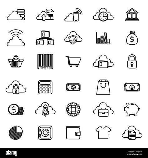 Bundle Of Business Monochrome Set Icons Stock Vector Image And Art Alamy