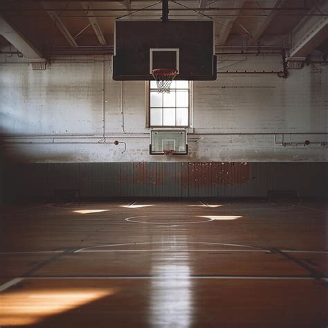 Una Cancha De Baloncesto Con Un Aro De Baloncestro Y La Palabra