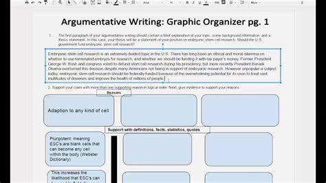 Using Argumentative Graphic Organizers YouTube