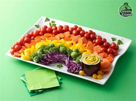 Vegy St Patricks Day With A Rainbow Vegetable Tray And Hummus Pot