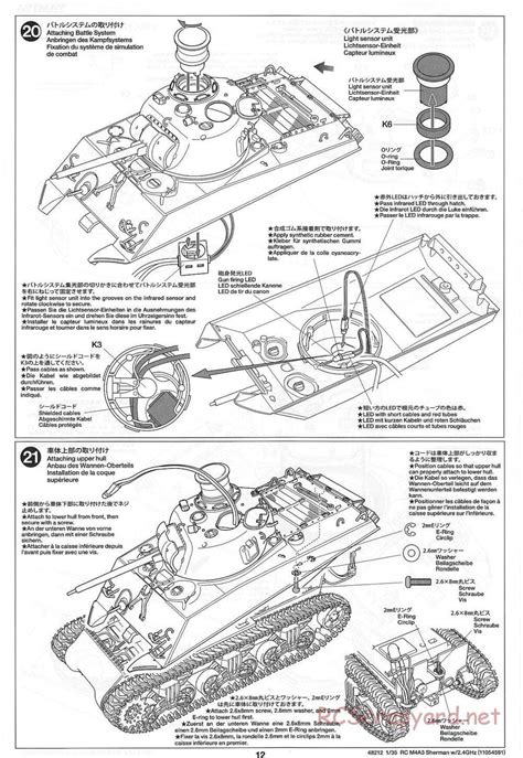 Tamiya 48212 Manual US Medium Tank M4A3 Sherman 1 35 Scale