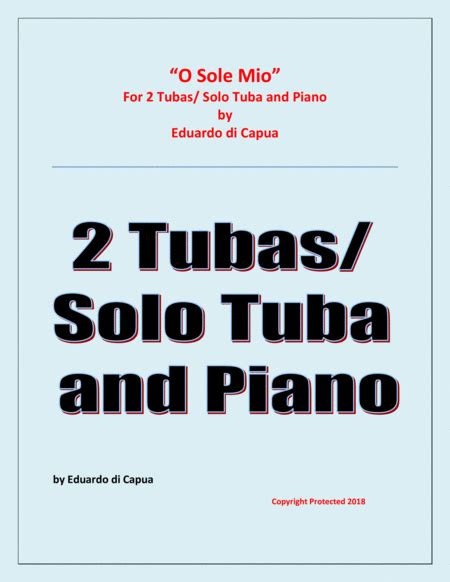 O Sole Mio 2 Tubas And Piano Sheet Music Eduardo Di Capua