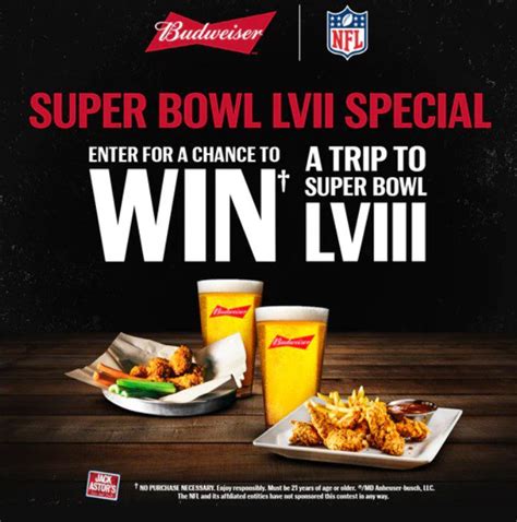 Jack Astor's Budweiser Super Bowl Contest: Win a trip to Super Bowl LVIII in 2024 | Contests in ...