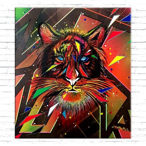 Colorful Tiger Low Poly Florence Fabris Artiste Peintre Et Tatoueuse