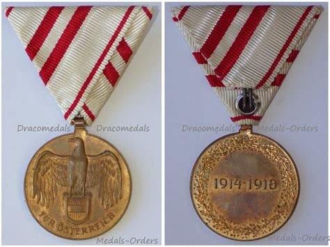 Austria Austrian Ww1 Commemorative Medal 1914 1918 Military Service