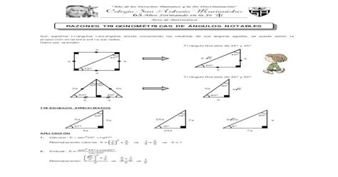 Guia 3 Razones Trigonométricas De Ángulos Notables [pdf Document]